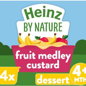 Heinz Fruit Medley Custard Dessert Pot, 4 x 100 g (Pack of 3)